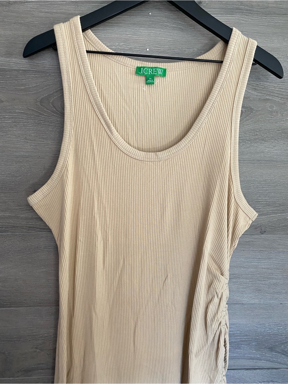 J. Crew Ruched Midi Dress Ribbed Jersey - Picture 2 of 7